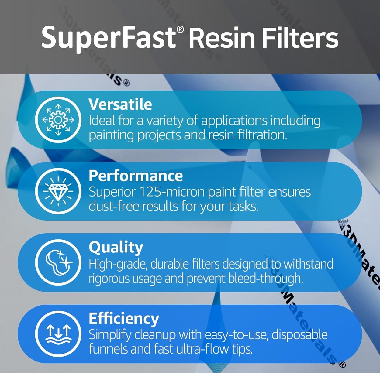 SuperFilter 1 pcs, 3D Printer Resin- and Paint- Strainer (Disposable Filter)