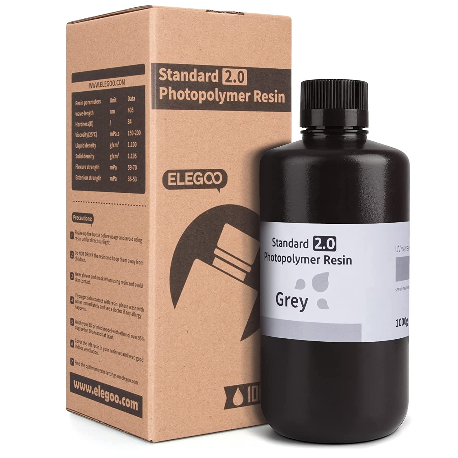 Elegoo Standard Grey 2.0 Resin - 1KG